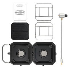 SWANEW Campingkocher 2 flammig Faltbarer Gas 4.6kw 2in1 Outdoor Gaskocher