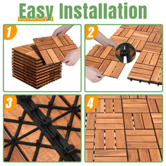 SWANEW 30x30 cm Holzfliesen Terrassenfliesen, Balkonfliesen, 1-5㎡