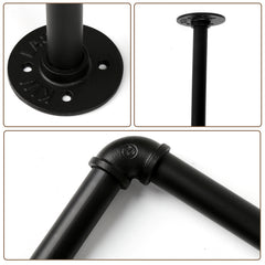 SWANEW Wandgarderobe Kleiderstange Wandmontage mit Haken, 92 x 25 cm 65kg Belastbar