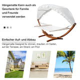 SWANEW Hängematten mit Gestell Outdoor Holz Hängematte mit Dach Hängemattengestell 200×150cm, Hängesessel 2 Personen Belastbarkeit 200kg