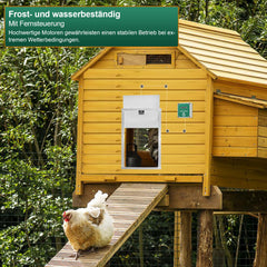 SWANEW Hühnerklappe Automatische Hühnertür Mit Fernsteuerung, für sichere Hühnerhaltung, Multi-Modi-hühnerklappe, 30x60cm