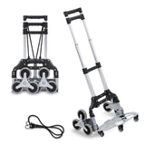 SWANEW Treppensteiger sackkarre klappbar, bis 75kg, Transportkarre extra Langer Teleskopgriff 100 cm, Aluminium treppensackkarre