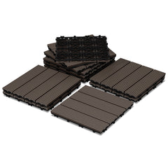 SWANEW WPC Terrassenfliesen, 30x30 cm, WPC Fliesen Balkonfliesen, 1㎡-5㎡ Klickfliese