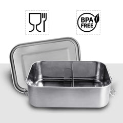 SWANEW Edelstahl Brotdose auslaufsicher Lunchbox Metall Dichte Bento Box Fassungsvermögen mit Fächern