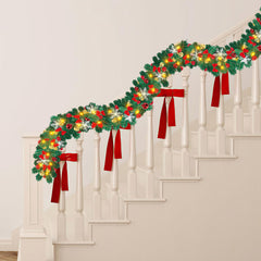 SWANEW 5m Weihnachtsgirlande mit 100 warmweißen LEDs Weihnachtsdeko Kranz Tannengirlande mit Kugeln Lichterkette