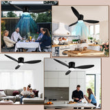 SWANEW Deckenventilator Mit Beleuchtung, 132cm, LED Ventilator Deckenlampe, Umkehrsfunktion, 6 Geschwindigkeiten