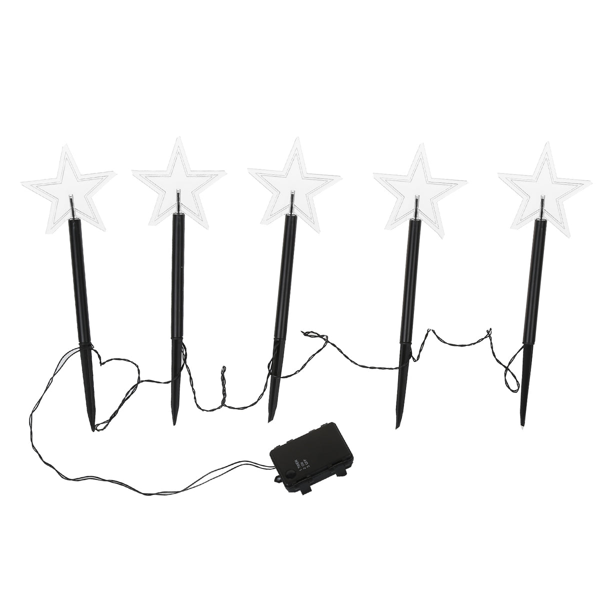 SWANEW LED Garten Leuchtstäbe Stern, Weihnachtslichter Außen mit Batterie und Timer, IP65 Sterne Weihnachtsbeleuchtung, für Gartenstecker