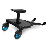 SWANEW Buggy Board mit Sitz, Kiddy Board Trittbrett, Universal Stehbrett, 360°Zweirad Design, Kinderwagen Zubehör, mit Kinderwagensitz, passend für jeden Kinderwagen erhältlich