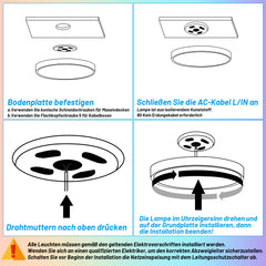 SWANEW 24W 2040LM Alexa Lampe Deckenlampe Deckenleuchte Smart Dimmbar Kompatibel mit Alexa & Google 2700K-6500K, Farbwechsel Flach Schlafzimmer Lampe, IP44 für Kinderzimmer Badezimmer
