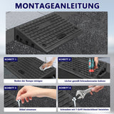 SWANEW Bordsteinrampe Gummi, Auffahrrampe, 2 Stück 10cm Hoch, Schwellenrampe mit Griff