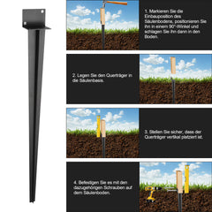 SWANEW Bodenhülse Einschlaghülse, Pfostenträger zum Einschlagen, Bodendübel