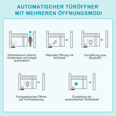 SWANEW Schiebetorantrieb Elektrischer 370W/550W, Smart WiFi Bluetooth-Steuerung Toröffner, Torantrieb