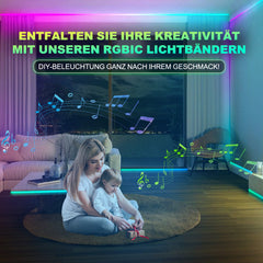 SWANEW LED Strip, Neon LED Strip, RGBIC Streifen mit App-Steuerung Musik-Sync DIY-Farbwechsel Lichtband, LED band Neon