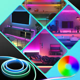 SWANEW 2-10M Neon LED Strip RGBIC Flex Schlauch Wasserfest, Diffus, Dimmbar, App-Steuerung