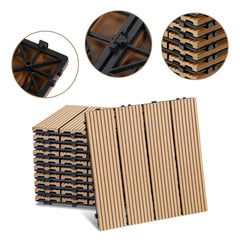 SWANEW WPC Terrassenfliesen, 30x30 cm, WPC Fliesen Balkonfliesen, 1㎡-5㎡ Klickfliese