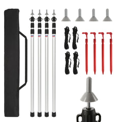SWANEW 4x/8x Zeltstange, Teleskopstange, Zeltstangenspanner, Aluminium Leichte Teleskopstangen, Verstellbares von 87.5cm bis 234.5cm