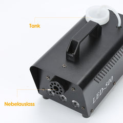 SWANEW Nebelmaschine Bodennebelmaschine 500W 13 farben RGB Dunstnebel Effekt LED Show