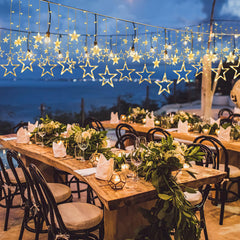 SWANEW LED Lichterkette, Warmweiß Lichterkettenvorhang mit 8 Modi für Innen Außen, IP44 Wasserfest für Weihnachten Garten Party Deko