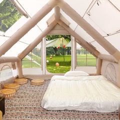 SWANEW Aufblasbares Zelt, Campingzelt, Familienzelt mit Fenster und Tür, 6.3㎡/12㎡