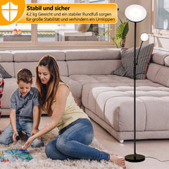 SWANEW LED Stehleuchte 27W Dimmbar Stehlampe, Deckenfluter mit 2 Lampen, Leseleuchte mit Fernbedienung, 175cm