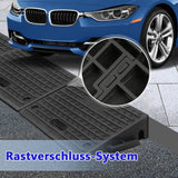 SWANEW Bordsteinrampe Gummi, Auffahrrampe, 2 Stück 10cm Hoch, Schwellenrampe mit Griff