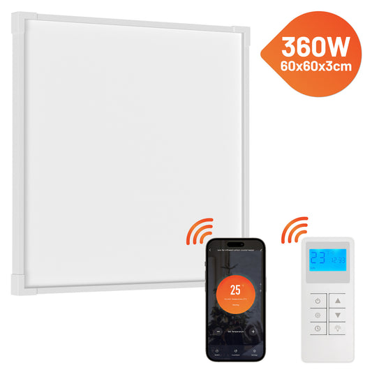 SWANEW Infrarotheizung Deckenheizung, Weiß Kohlenstoffkristall, 360/770W