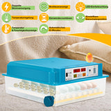 SWANEW 64 Eier Brutmaschine Vollautomatisch, Brutautomat Vollautomatisch Hühner mit Feuchtigkeitsüberwachung und Automatischer Eierrotation