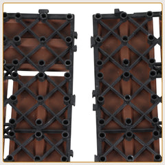 SWANEW WPC Terrassenfliesen, 30x30cm Balkon Bodenfliese, WPC Fliesen mit Klick-System, Balkonfliesen in Holzoptik, Terrassendielen Wasserfest für Terrasse