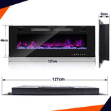 SWANEW Elektrokamin Wandkamin, Elektrischer Kamin mit Heizung, 750W/1500W, 127cm