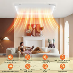 SWANEW Infrarotheizung Deckenheizung, Weiß Kohlenstoffkristall, 360/770W