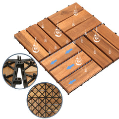 SWANEW DIY-Holzböden für den Garten Terrassendielen Balkon dekorative Bodenbeläge