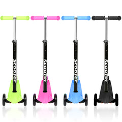 SWANEW Kinderroller Funscooter Tretroller Kickroller 3-Rad-Kinderroller LED-bis 50kg belastbar, Höhenverstellbar