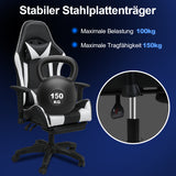 SWANEW Bürostuhl Gaming Stuhl, Ergonomischer Computerstuhl, Gaming Chair mit Fußstütze, Lendenkissen und Kopfkissen, 150 kg Belastbarkeit