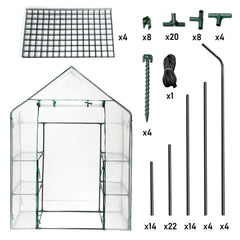 SWANEW Foliengewächshaus Gewächshaus Begehbares Gartenhäuschen Tomatenhaus