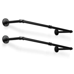 SWANEW Wandgarderobe Kleiderstange Wandmontage mit Haken, 92 x 25 cm 65kg Belastbar