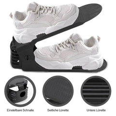 SWANEW 10-50× Schuhstapler, Plastik Verstellbarer Schuhhalter, Schuh Organizer, Schuhregal