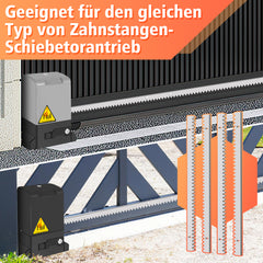 SWANEW Zahnstange verzinktem Stahl für Schiebetorantrieb, Schiebetor Toröffner, 2M Zahnschiene 4 Stück (jede 50 cm lang)