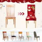 SWANEW Weihnachtliche Stuhlhussen, 4/8/12er Set Elastische Universelle Stuhlüberzug