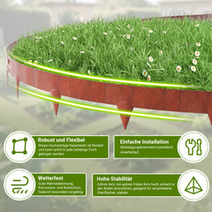 SWANEW Rasenkante mit Dornen, Beetumrandung Metall,  Beeteinfassung 15cm/18cm