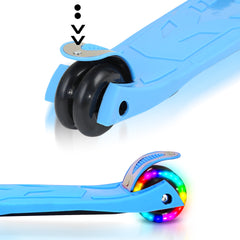 SWANEW Kinderroller Funscooter Tretroller Kickroller 3-Rad-Kinderroller LED-bis 50kg belastbar, Höhenverstellbar