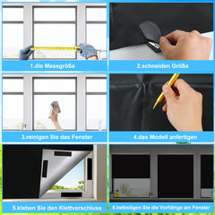SWANEW Fenster Verdunkelung, Fenster Abdunkeln, Dachfenster Verdunkelung, ohne Bohren, 100-300cm