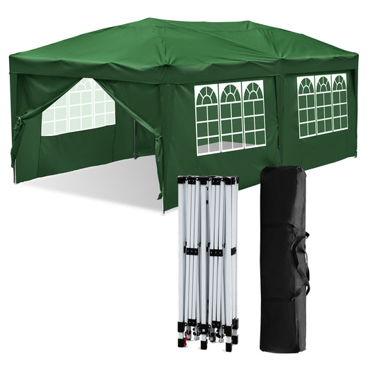 SWANEW Faltpavillon, 3x6m Pop Up Pavillon, Gazebo mit Zentralverriegelung, Höhenverstellbarer Partyzelt