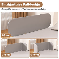 SWANEW Bettgitter Rausfallschutz Klappbar, 120/150/180cm, Höhenverstellbar, Bettschutzgitter, Tragbar Kinderbettgitter