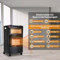 SWANEW Gasheizer für Gasflasche, Gasheizung, 4200W + 1200W Gas-Elektro-Heizgerät