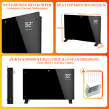SWANEW Elektroheizung 2000W, Konvektor Heizung, Elektroheizkörper, Standgerät Elektrisch Heizkörper, Infrarotheizung mit Fernbedienung Thermostat & App-Steuerung, Wandmontage, [Energieklasse A]