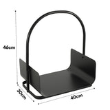 SWANEW Feuerholzablage Tragbarer Kaminholzkorb mit Griff Kompakter Kaminholzregal  40x30x46cm