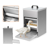 SWANEW Futterautomat Hühner mit Trittplatte, Deckel, 5kg verzinkt, Futterspender Hühner, Hühner Zubehör