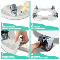 SWANEW Pflanzenroller Rund, Einstellbar Ø 38cm bis 54cm, Rolluntersetzer Tragkraft 200 kg, Blumentopf mit 360°Drehbare Rädern, Blumenroller