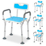 SWANEW 3 in 1 Duschhocker & Toilettenstuhl für Senioren, 36-52cm Höhenverstellbar Toilettensicherheits,Rahmen erhöhter Toilettensitz Badhocker für Erwachsene
