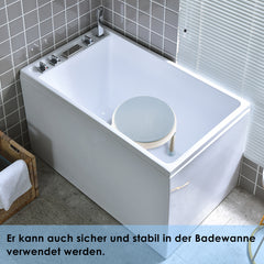 SWANEW Duschhocker für Senioren, 360°Drehbarer Runder Badhocker, höhenverstellbarer,Rutschfester Badezimmerhocker,Duschhilfe，belastbar bis 136 kg